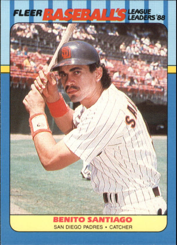 1988 Fleer League Leaders Baseball Cards       034      Benito Santiago